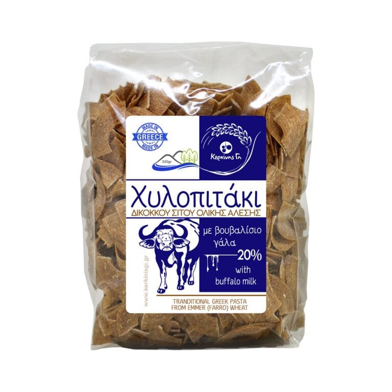 ΚΕΡΚΙΝΗΣ ΓΗ Χυλοπιτάκι από βιολογικό δίκοκκο σιτάρι (Ζέα) με 20% Βουβαλίσιο Γάλα GR 330γρ.