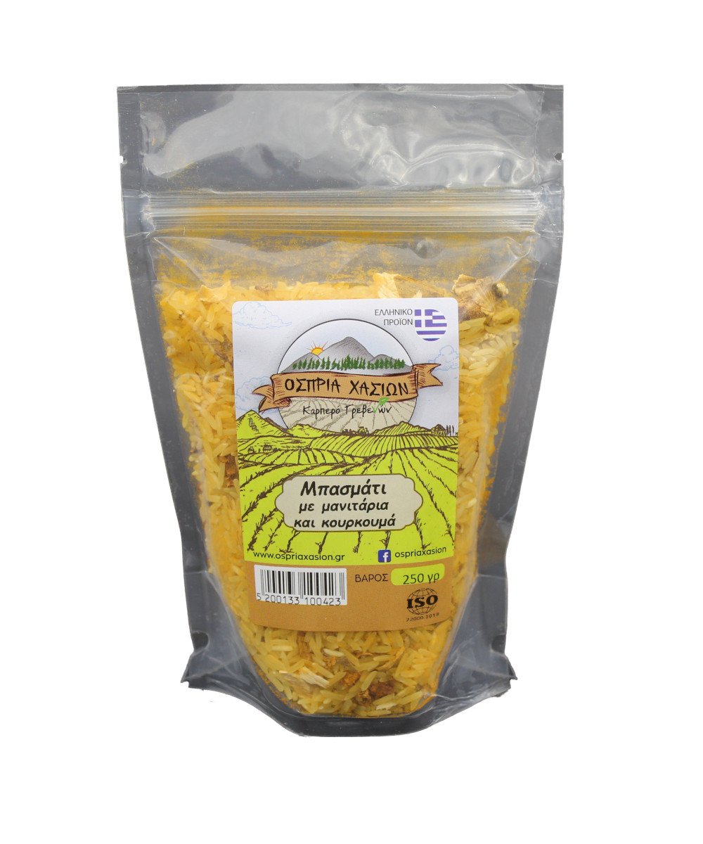 mpasmatimemanitaria Μπασμάτι με Μανιτάρι & Κουρκουμά 250γρ - Image 1